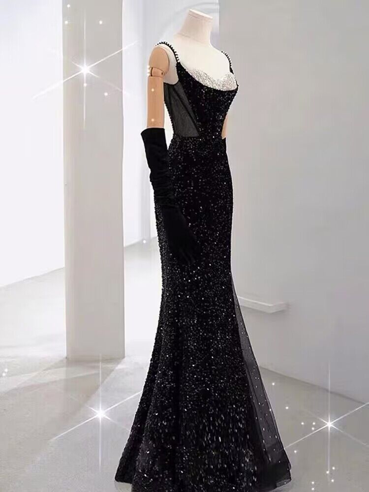Elegant Black Sequin Mermaid Long Prom Dress J2961 - Perfect for Homecoming, Evening Gala & Formal Events