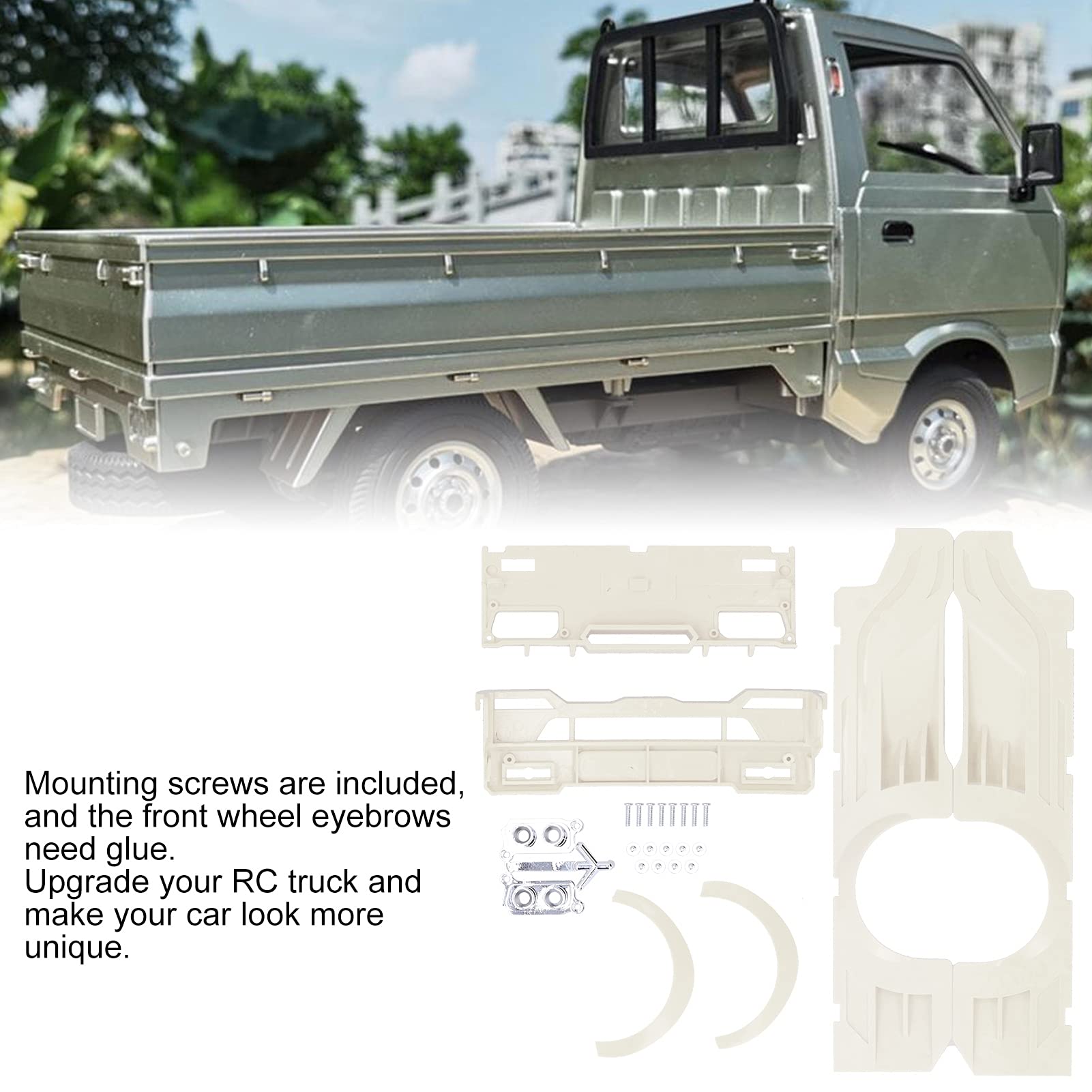 VGEBY RC Wide Body Kit for D12 Truck - White Exhaust Cover & Decoration Set | Off-Road Racing Accessories