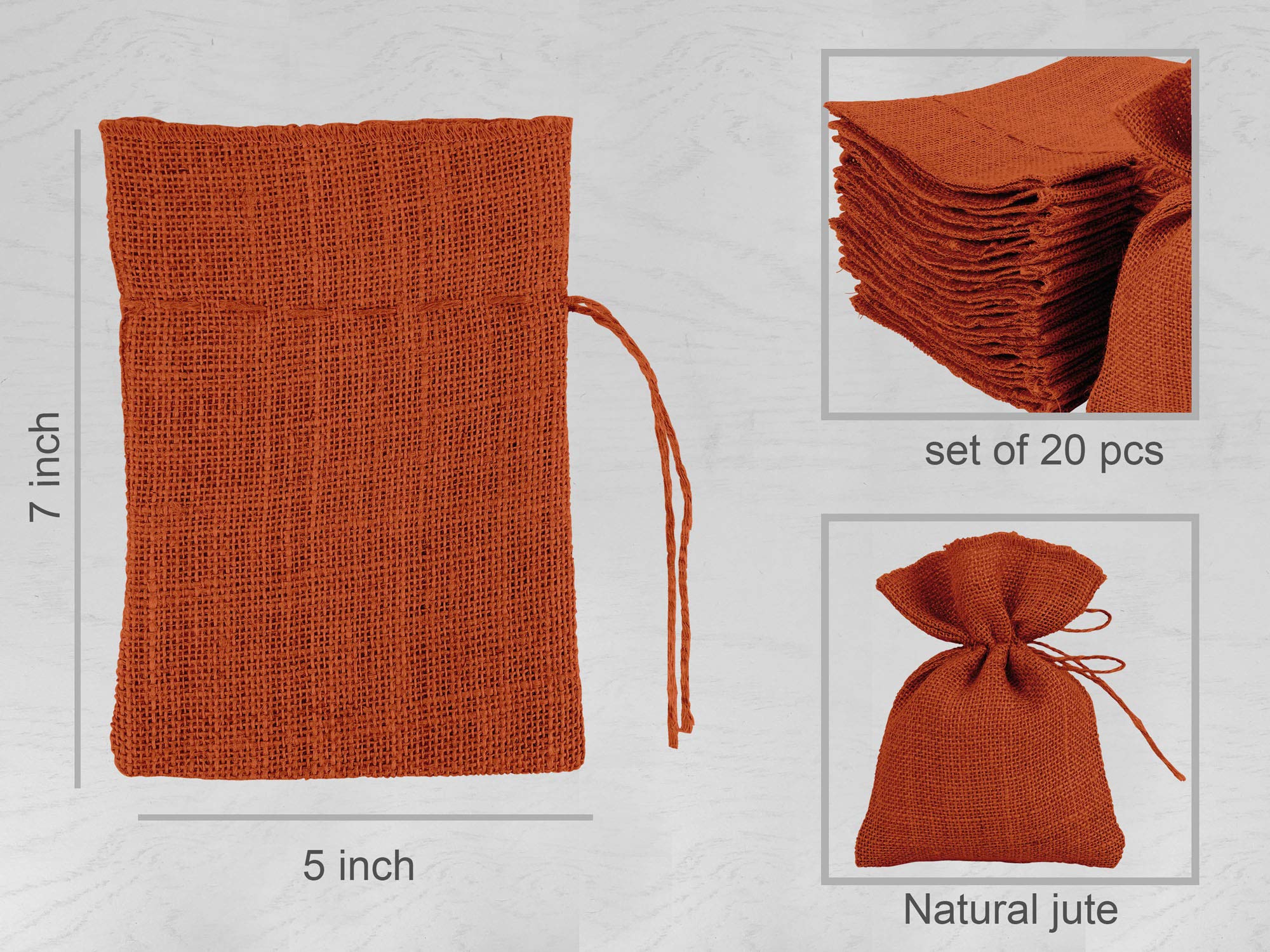 Orange Burlap Sachet Bags - 7x5 Inch Drawstring Jute Pouches for Advent Calendars, Wall Hangings, Wedding Favors & Party Storage | Eco-Friendly Gift Bags for Christmas, Birthdays & Home Decor
