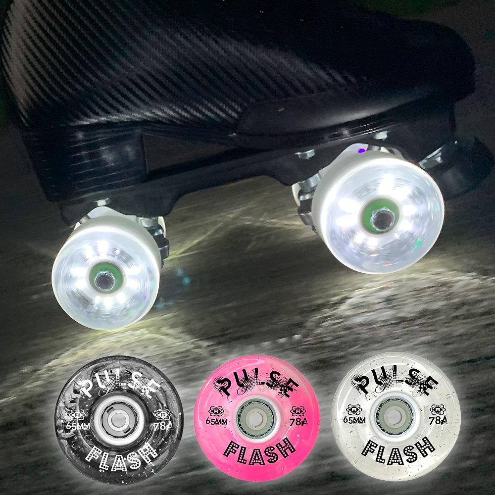Atom Pulse Flash Glitter Wheels 65mm 78a 4pk - Premium Longboard & Skateboard Wheels for Smooth Cruising and Stylish Riding
