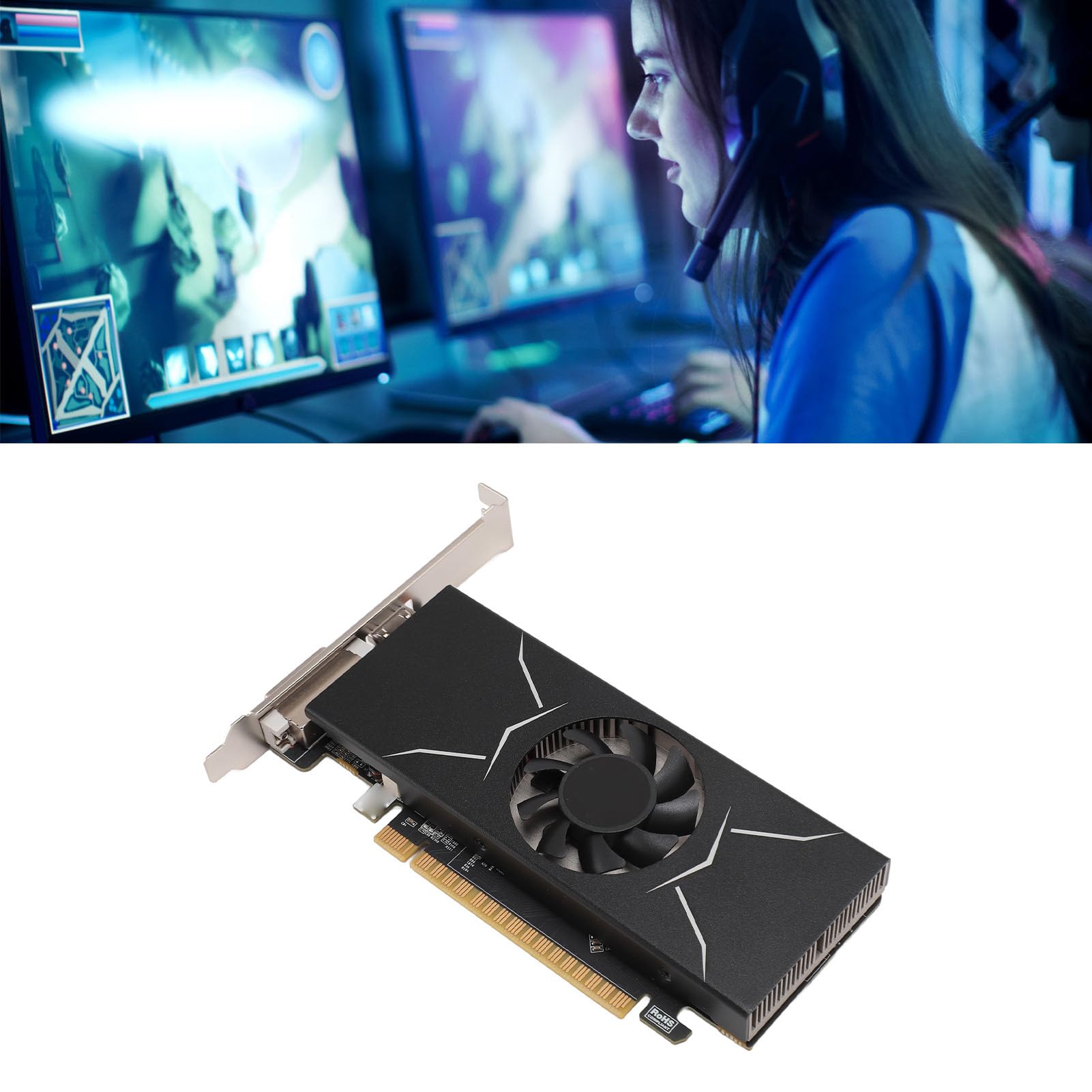 NVIDIA GeForce GTX 1050 Ti 4GB GDDR5 128-bit Gaming Graphics Card with Cooling Fan - HDMI, DVI, DisplayPort - Perfect for PC Gaming, Video Editing & 4K Multimedia