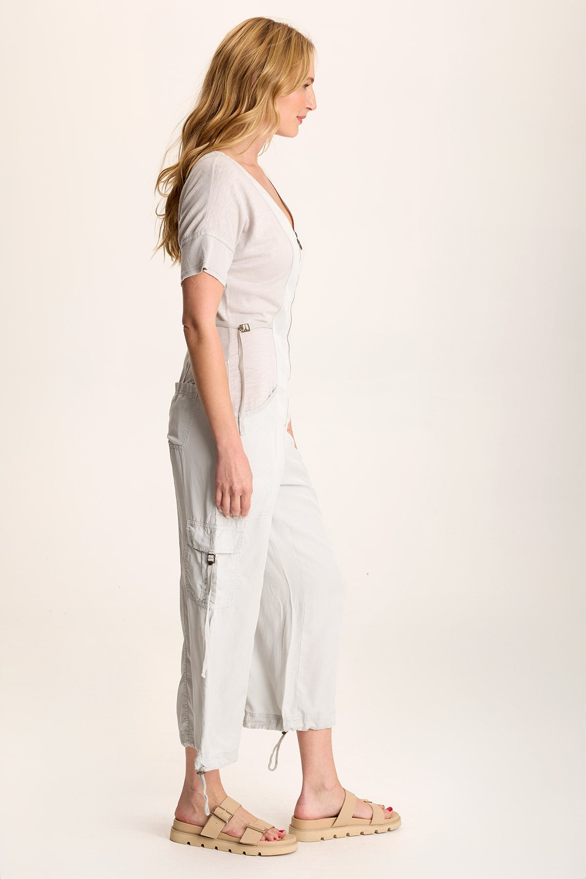 Naveen Short Sleeve Twill Banded Jumpsuit for Women | Casual Summer Romper with Pockets | Perfect for Beach, Vacation & Everyday Wear