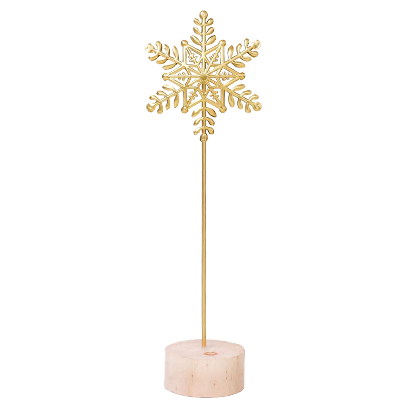 Golden Christmas Snowflake Ornaments - Elegant Xmas Decor for Home, Room, Coffee Shop & Desktop - Walbest Holiday Decoration for Festive Cheer