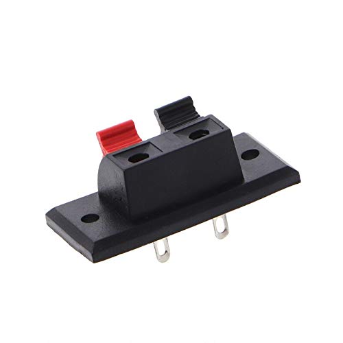 5Pcs 2-Position Push-in Spring Loaded Audio Speaker Terminal Connectors - High-Quality Panel Mount Jacks for Home Theater & Professional Sound Systems