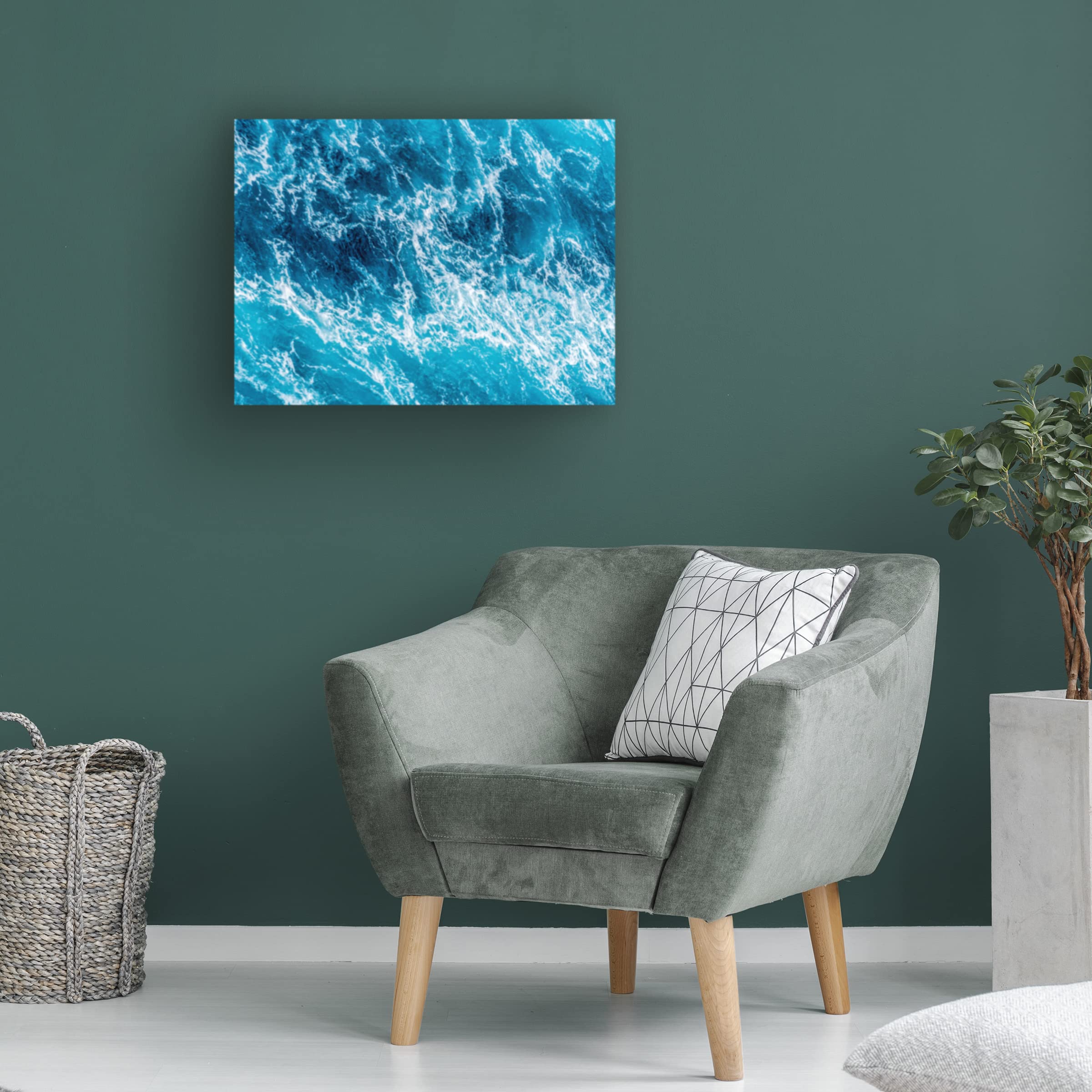 Turbulent Tasman Sea III Canvas Wall Art Print by Eva Bane - Ocean Wave Painting for Living Room, Bedroom & Office Decor