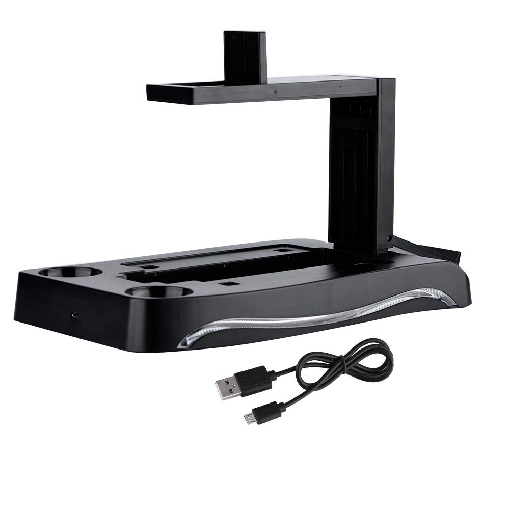 CICIGLOW USB Charging Dock with Blue LED Light - VR Controller Charging Station for Oculus Quest 2, PS5, Xbox - Game Accessories for Home Gaming Setup | Perfect for VR Gaming Nights & Multi-Device Charging Organization