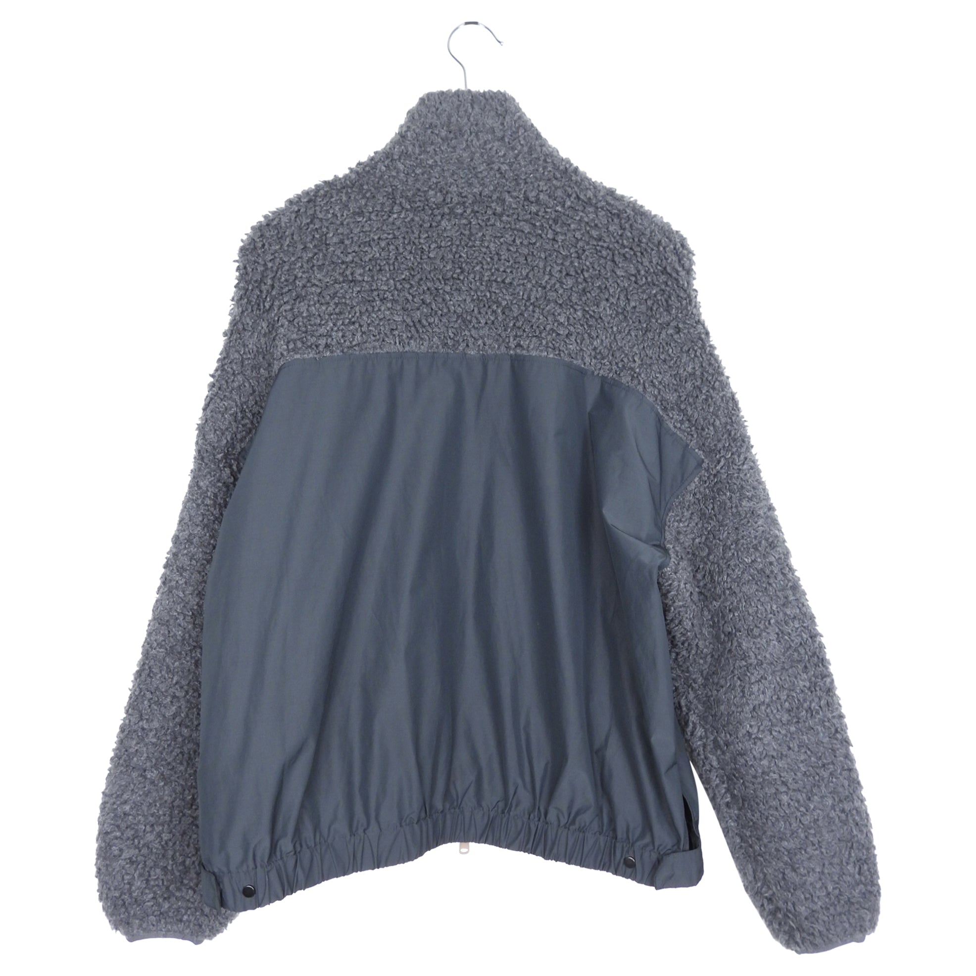 Brunello Cucinelli Grey Cashmere Blend Fleece & Nylon Zip Front Jacket - Stylish Winter Coat for Men, Perfect for Business Casual & Outdoor Activities