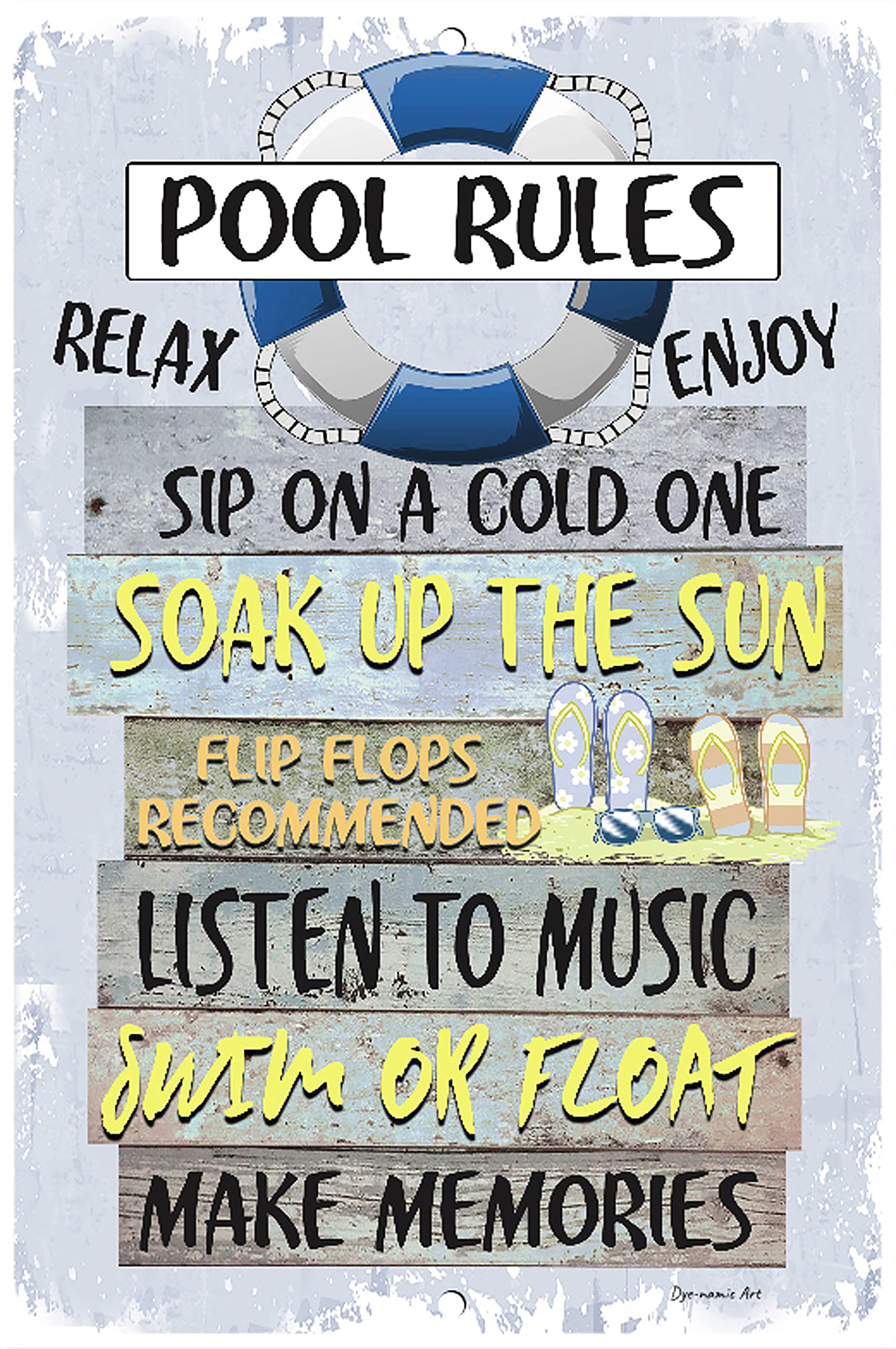 Funny Pool Rules Sign - Outdoor Aluminum Wall Art for Backyard, Patio & Swimming Area | 12x18 Inch Lightweight Decor | Perfect for Summer Parties, BBQ Gatherings & Poolside Relaxation