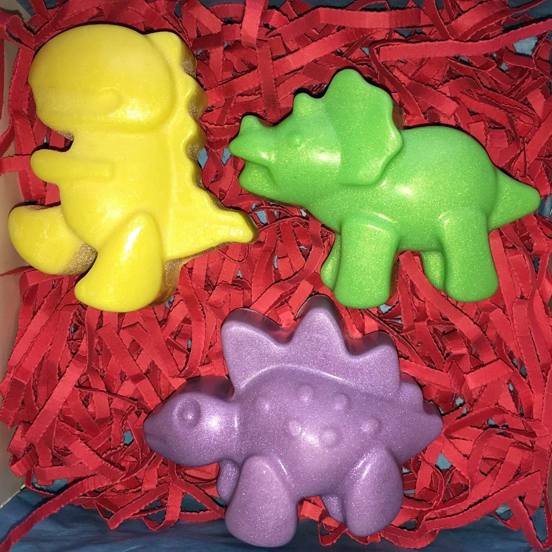 Handmade Natural Mini Dinosaur Soap Gift Set - 150g, Paraben & SLS Free, Kids Birthday Gifts, Diwali & Raksha Bandhan Presents - Perfect for Kids Bath Time, Party Favors, and Festive Celebrations