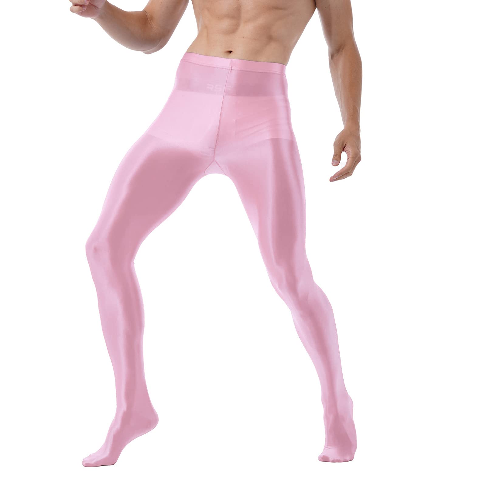 Men's Glossy Ballet Dance Tights - Stretchy Gymnastic Leggings for Yoga, Fitness & Athletic Performance - Perfect for Dance Practice, Workouts & Stage Performances