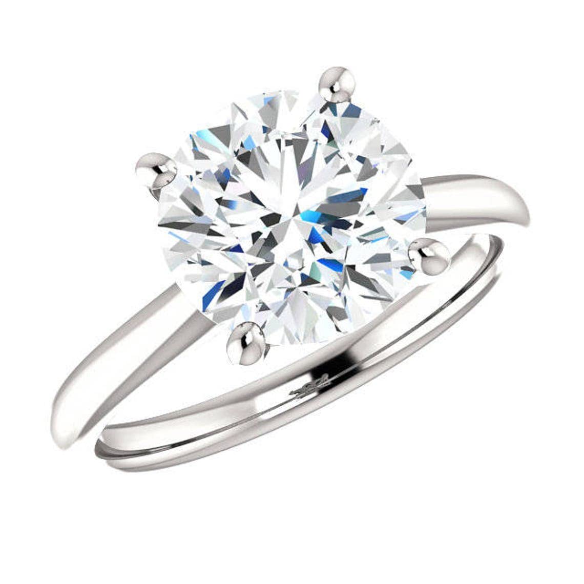 4.00 CT Round Moissanite Engagement Ring Wedding Bridal Set - Diamond Simulant Solitaire Halo Ring in Vintage Antique Silver - Perfect for Proposals, Anniversaries & Special Occasions