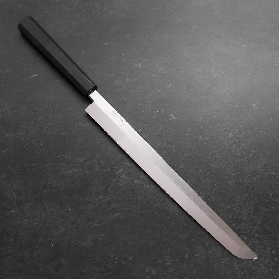 Premium Sakimaru Takohiki Knife - White Steel #2 Honyaki Blade with Buffalo Horn & Ebony Handle - 300mm Japanese Sushi & Sashimi Chef Knife for Professional Kitchen & Home Cooking