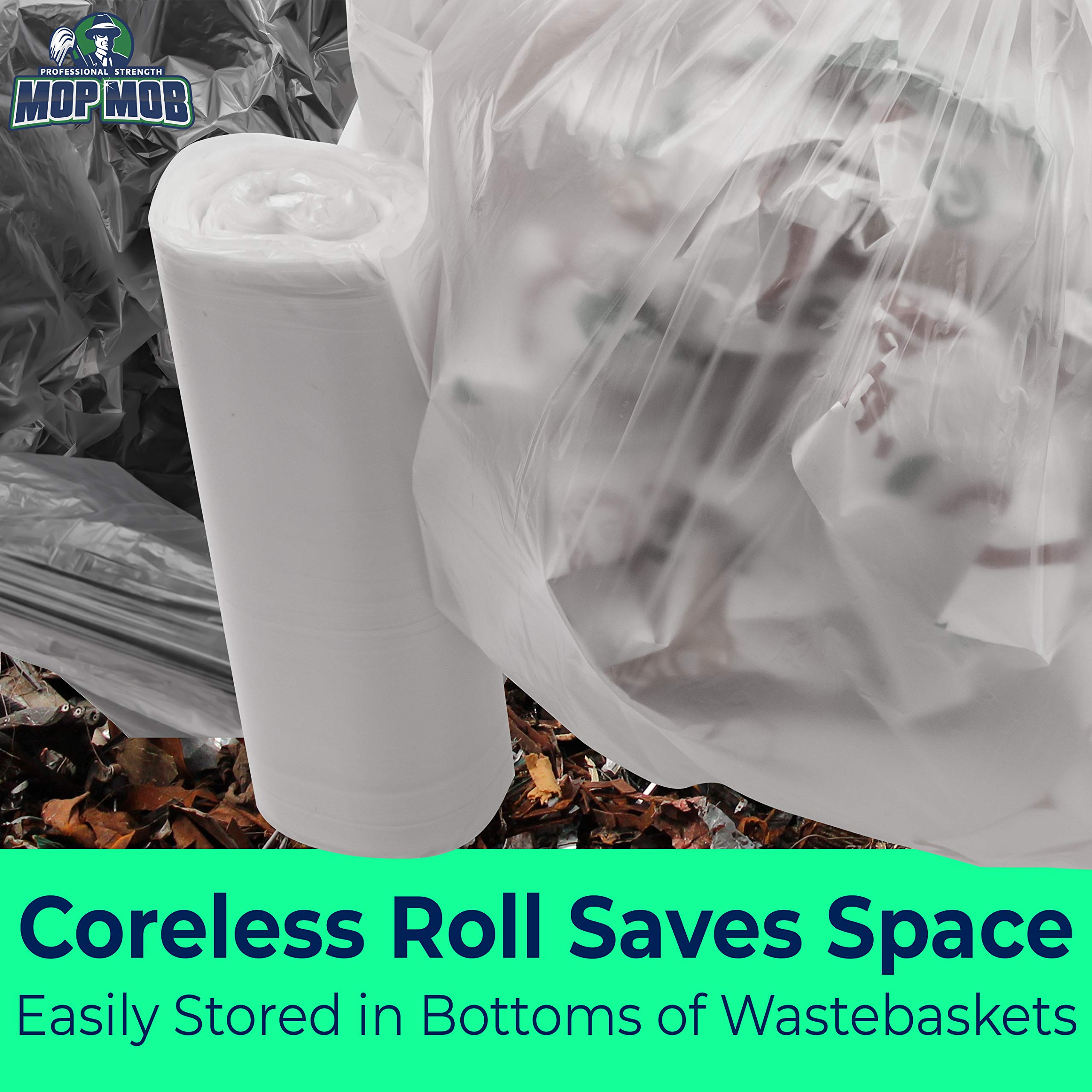 Leak-Proof Clear 4 Gallon Trash Can Liners 2000 Count - Small Coreless Plastic Garbage Bags for Bathroom, Kitchen, Office & Recycling Bins | Ideal for Cat Litter, Diaper Disposal & Household Waste Management