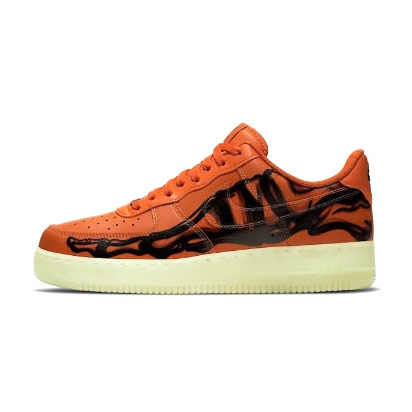 Nike Air Force 1 Low 'Skeleton Starfish' Sneakers - Orange, White & Black Colorway | Streetwear Fashion & Casual Wear for Men & Women