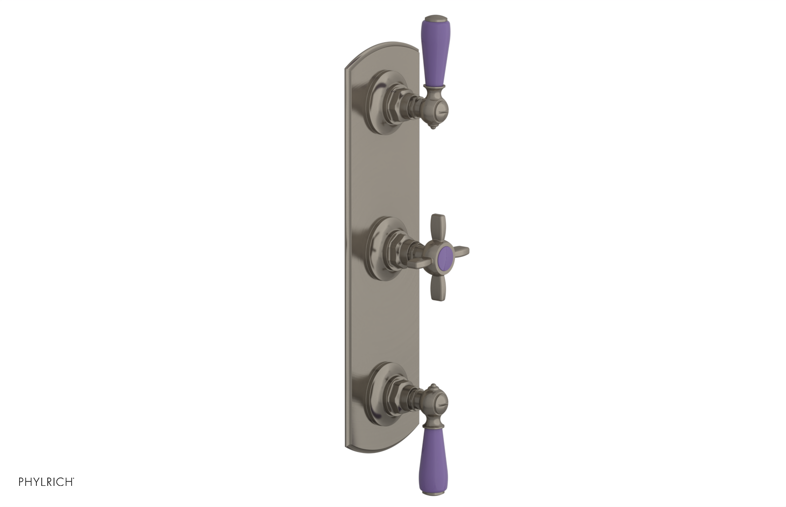 Jamestown Thermostatic Shower Valve with Dual Volume Control - Purple Accented Bathroom Fixture for Modern & Luxury Showers
