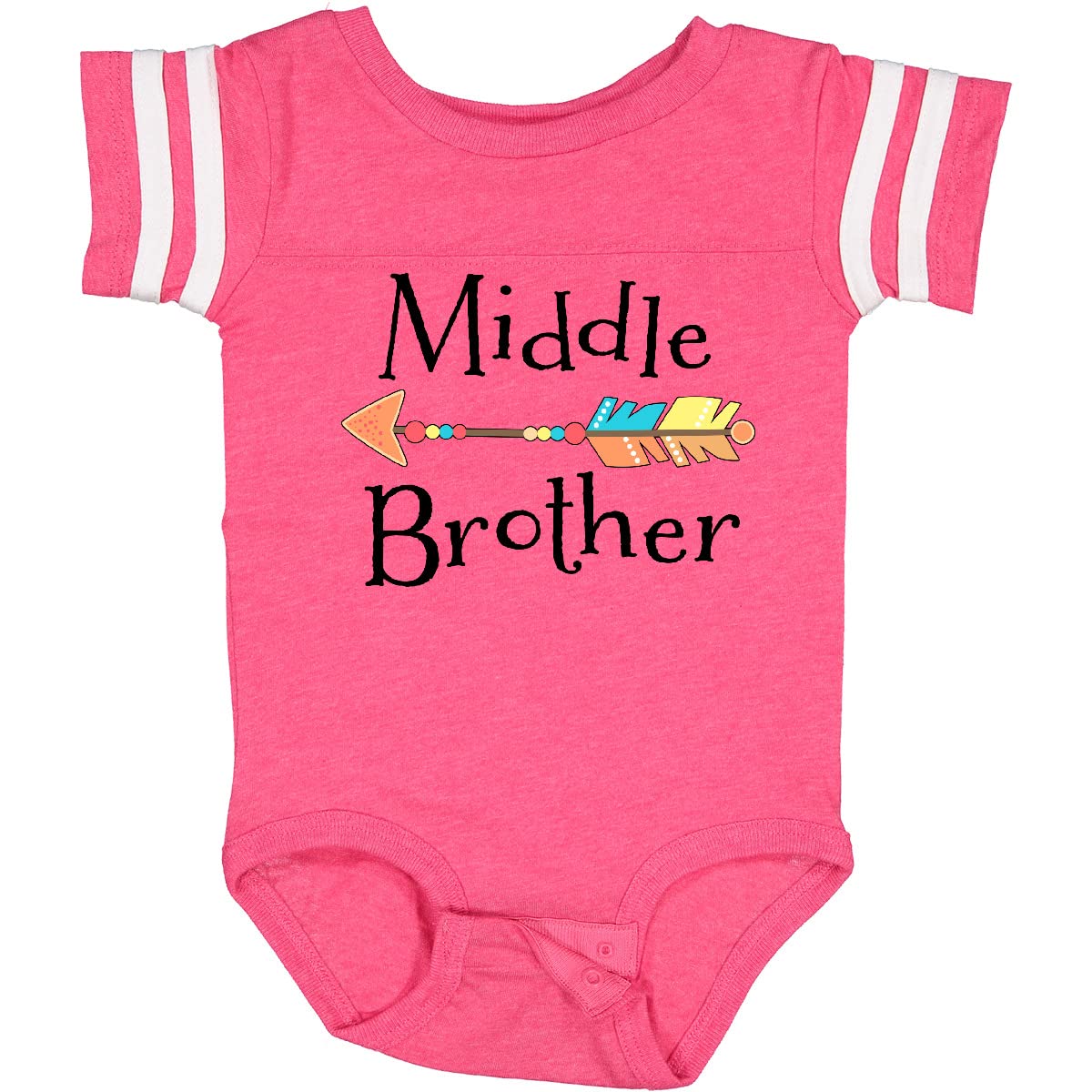 Inktastic Middle Brother Arrow Baby Bodysuit - Cute Sibling Outfit for Newborns & Infants - Perfect for Family Photos, Matching Outfits & Special Occasions