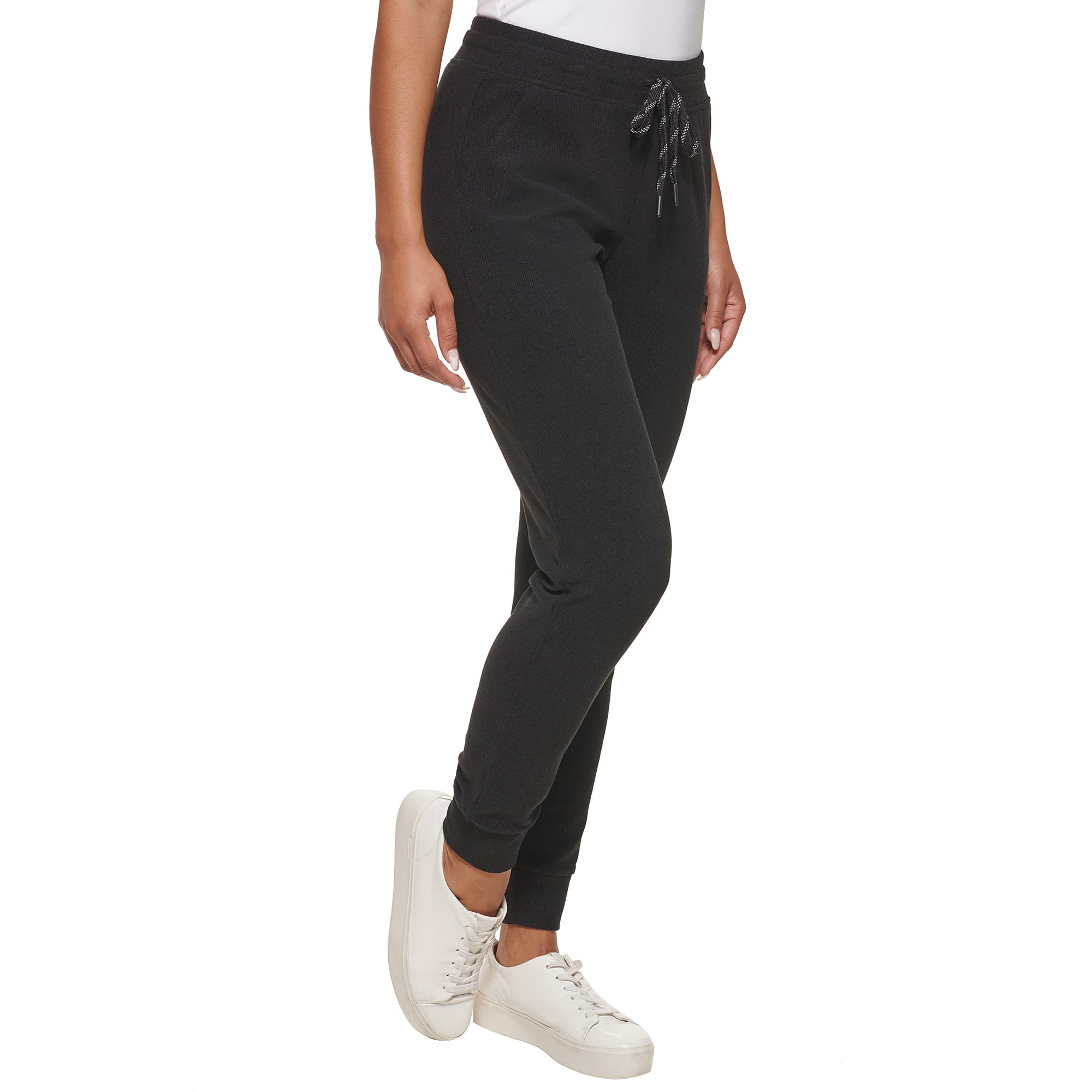 Andrew Marc Marc New York Women's Ribbed Midweight Jogger Pants - Comfortable Casual Lounge & Workout Pants for Everyday Wear