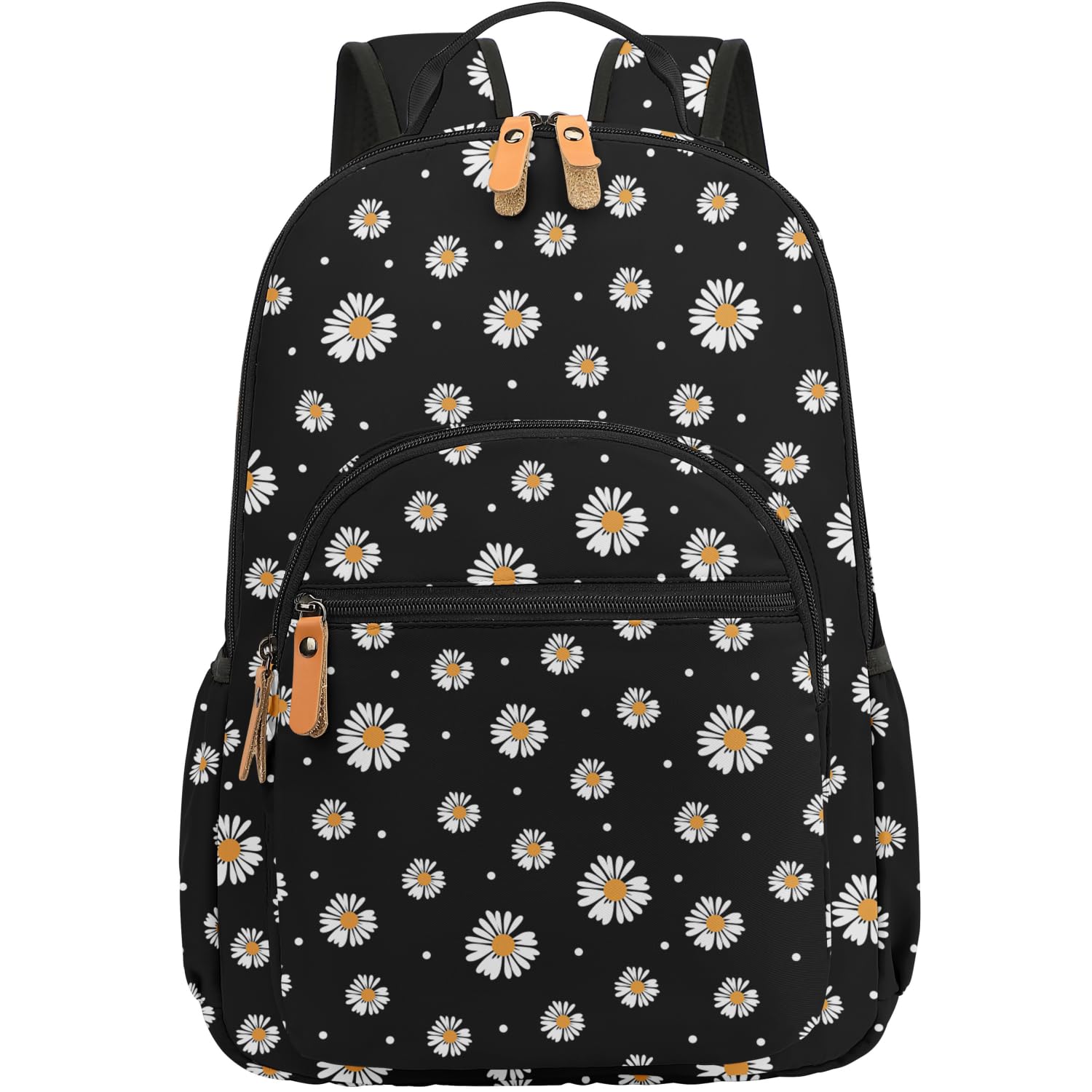 **Leaper Daisy Print Laptop Backpack for Women & Girls - Lightweight Travel Backpack, School Backpack, College Daypack, Bookbag - Perfect for Work, Travel & School (Black)**