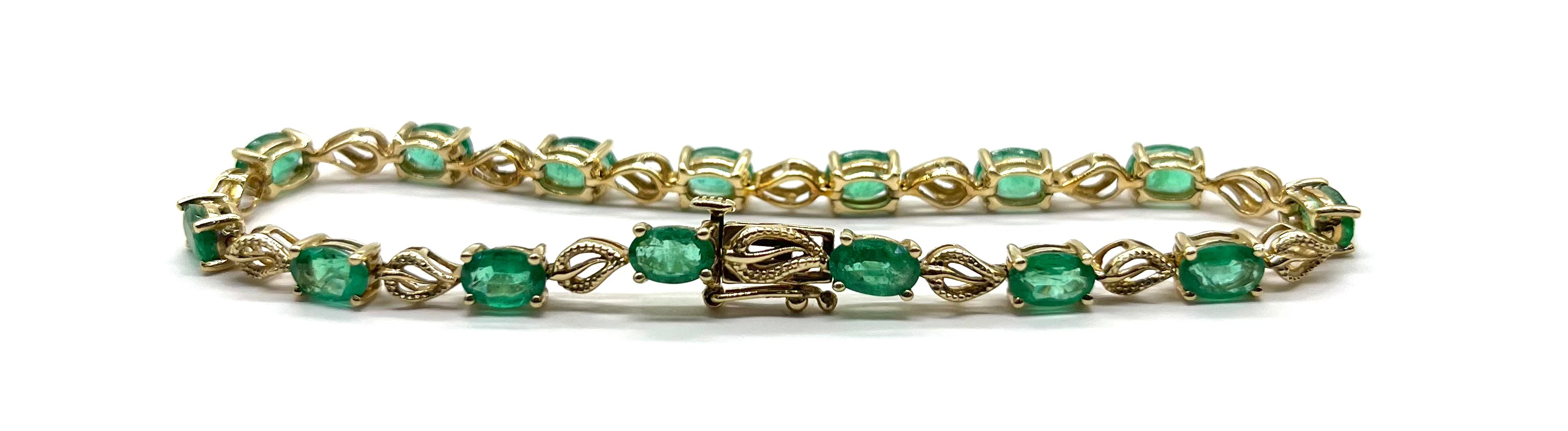 7.50ctw Genuine Emerald Tennis Bracelet - 925 Sterling Silver Jewelry for Women - Perfect for Weddings, Parties & Special Occasions