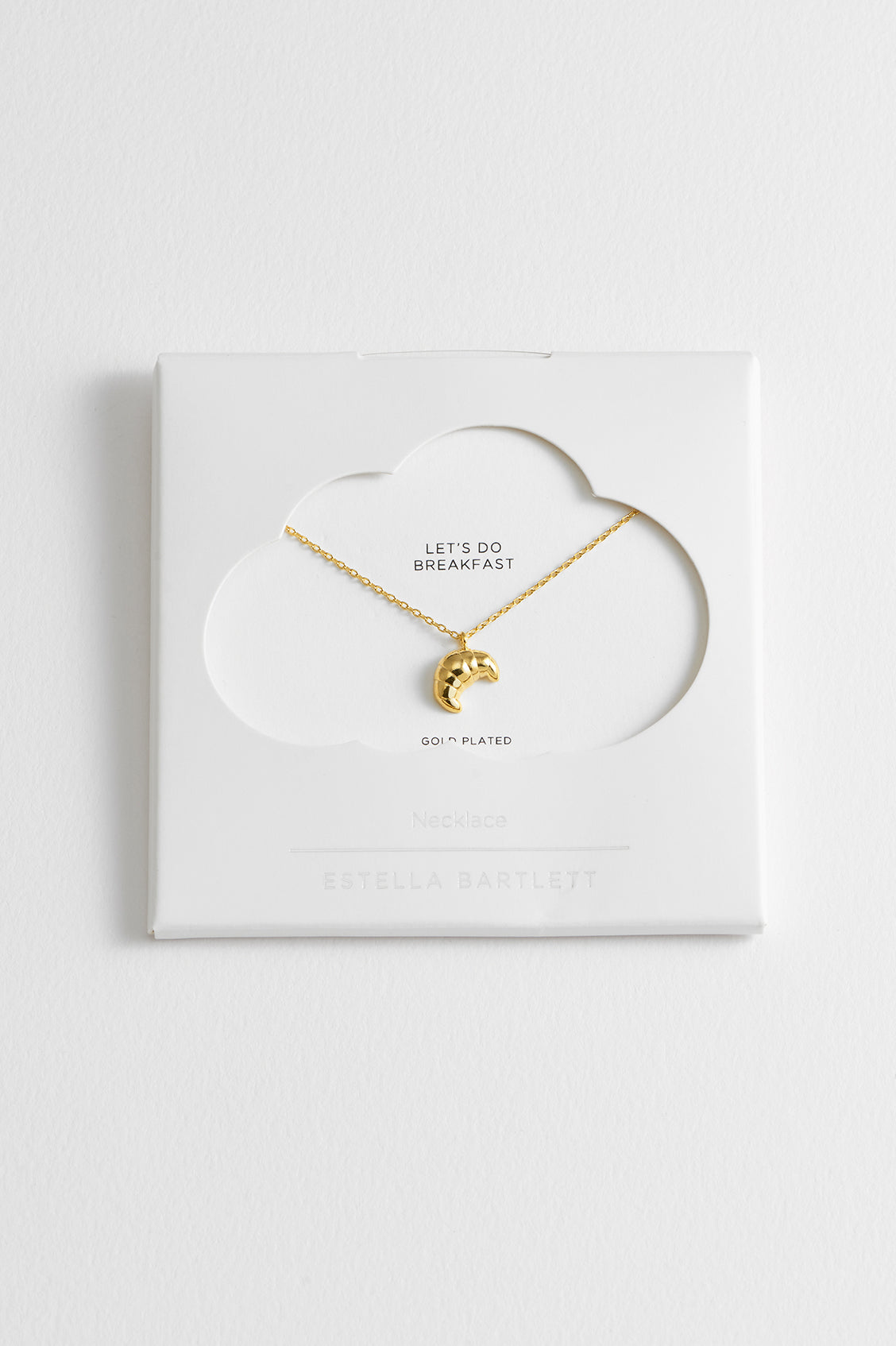 Stylish Croissant Pendant Necklace - Gold Plated French Pastry Jewelry for Women - Perfect for Breakfast Dates & Coffee Shop Outfits