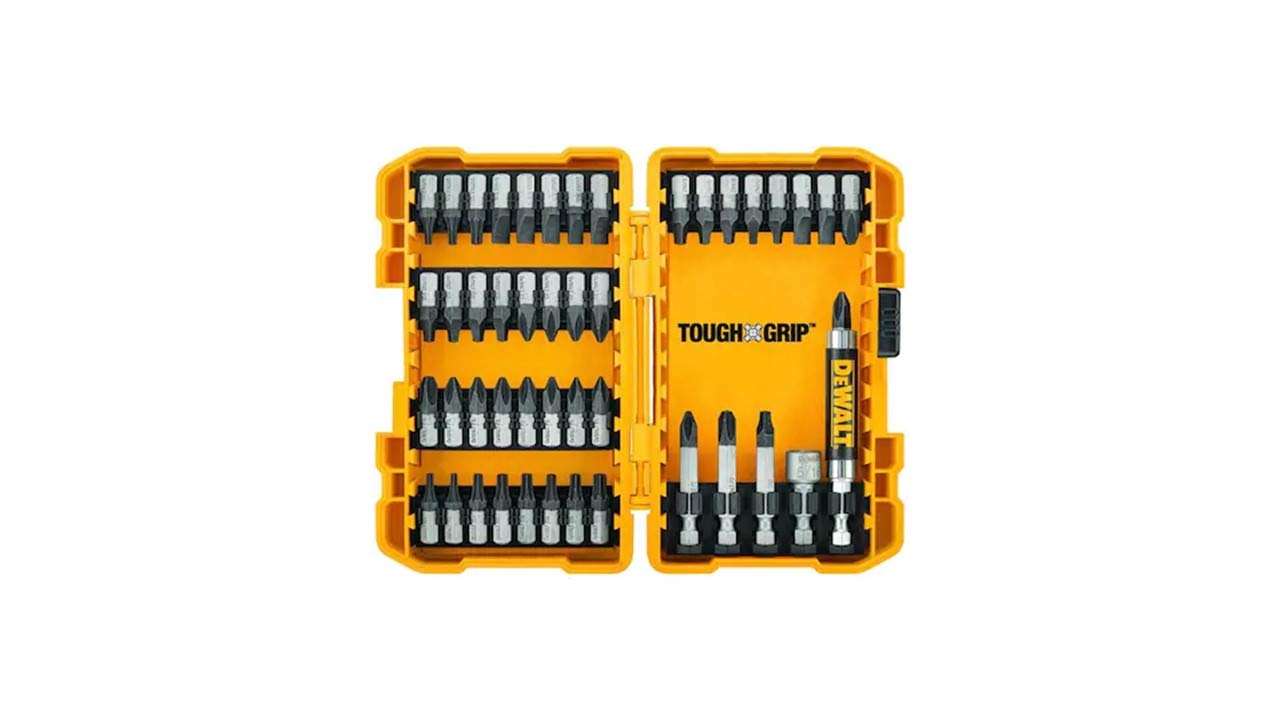 DEWALT Tough Grip 46-Piece Steel Screwdriver Bit Set - High Quality Drill Bits for DIY, Construction & Home Improvement Projects | Perfect for Woodworking, Metalworking & Automotive Repairs