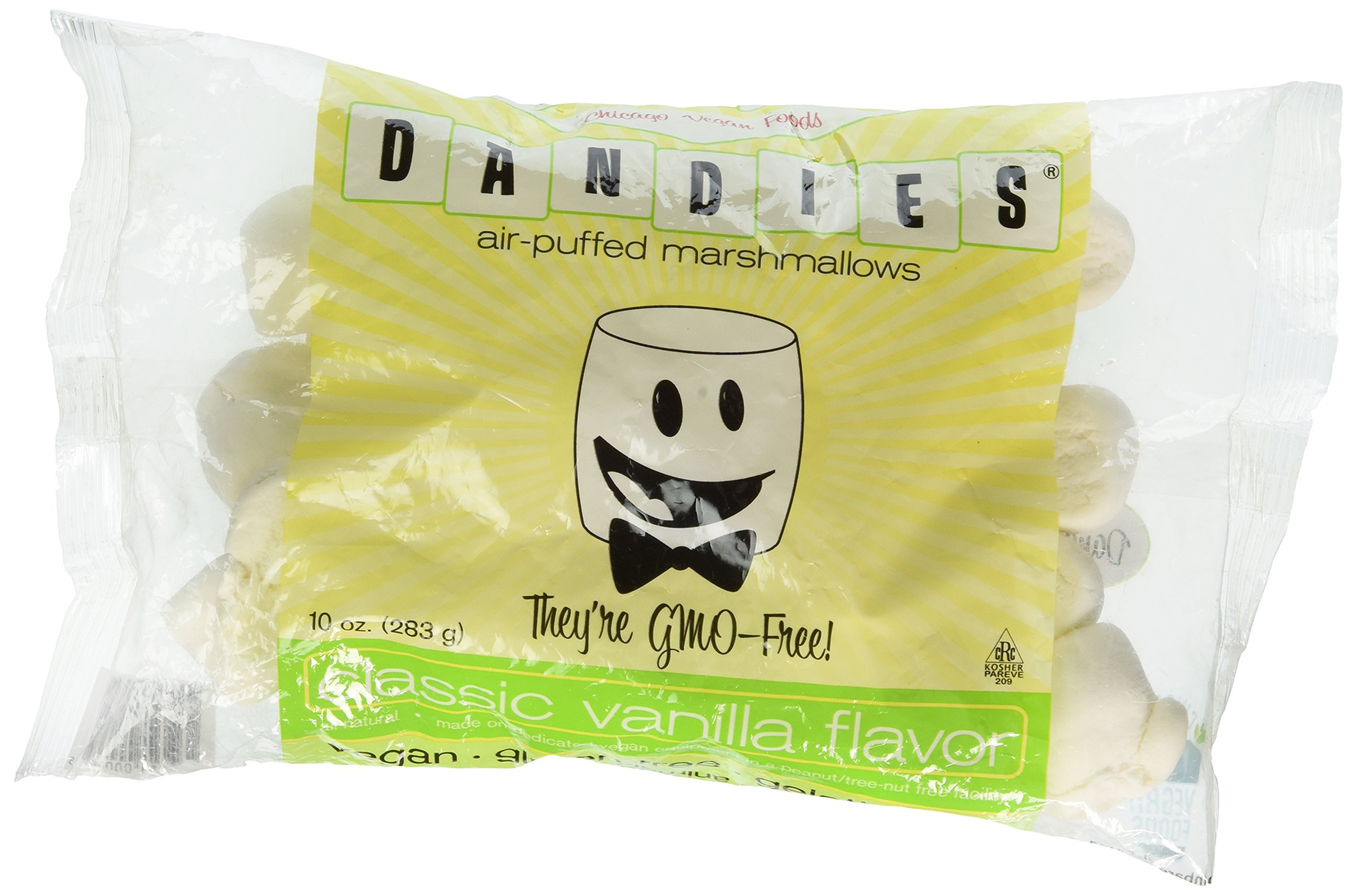 Dandies Vegan Marshmallows - Classic Vanilla Flavor, Air-Puffed, Non-GMO, Gluten-Free (4 Pack, 10 Oz Each) - Perfect for Hot Cocoa, Camping & Baking Treats