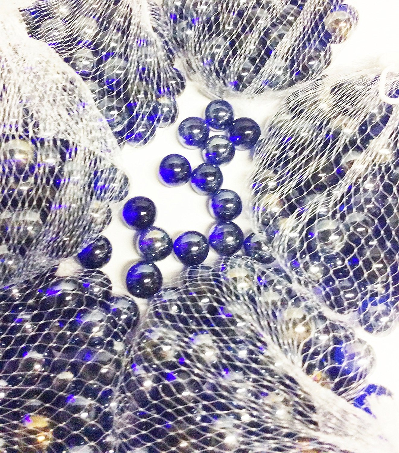 Royal Blue Glass Marbles - 28oz Vase Filler for Wedding Centerpieces, Aquarium Gravel for Fish Tank Decor, Home & Office Decoration