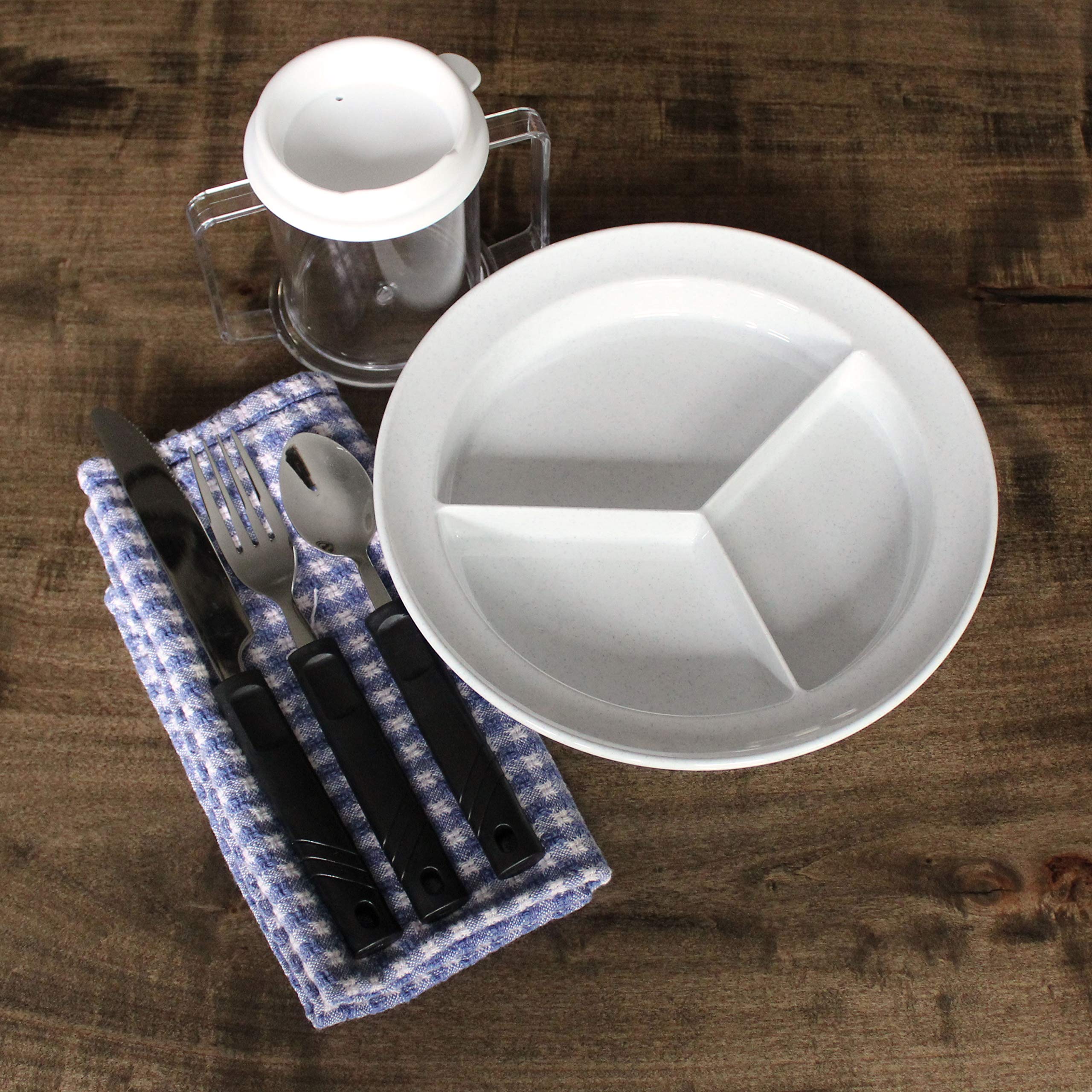 Rehabilitation Advantage Clear Tumbler Cup with Two Handles - Durable Leak-Proof Drinking Glass for Elderly, Disabled & Post-Surgery Recovery - Perfect for Home Care, Hospitals & Therapy Sessions