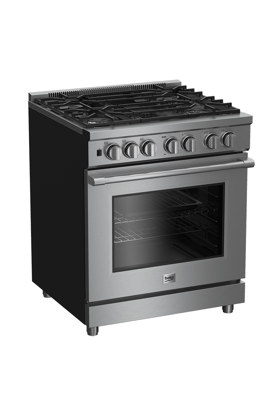 Beko PRGR34550SS 30-Inch Stainless Steel Pro Style Gas Range - Professional 5-Burner Cooktop with Convection Oven for Home Kitchen & Restaurant Use