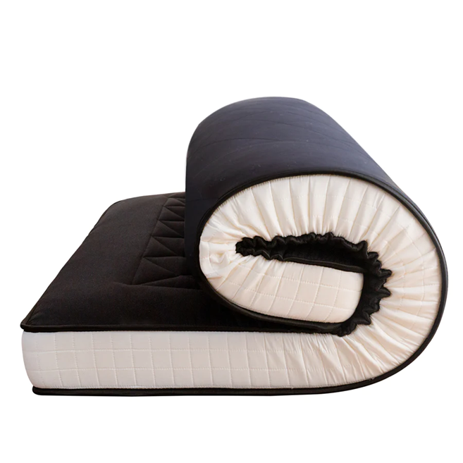 MAXYOYO Extra Thick Foldable Japanese Floor Mattress - Black | Comfortable Futon for Guest Bed, Camping & Small Space Living