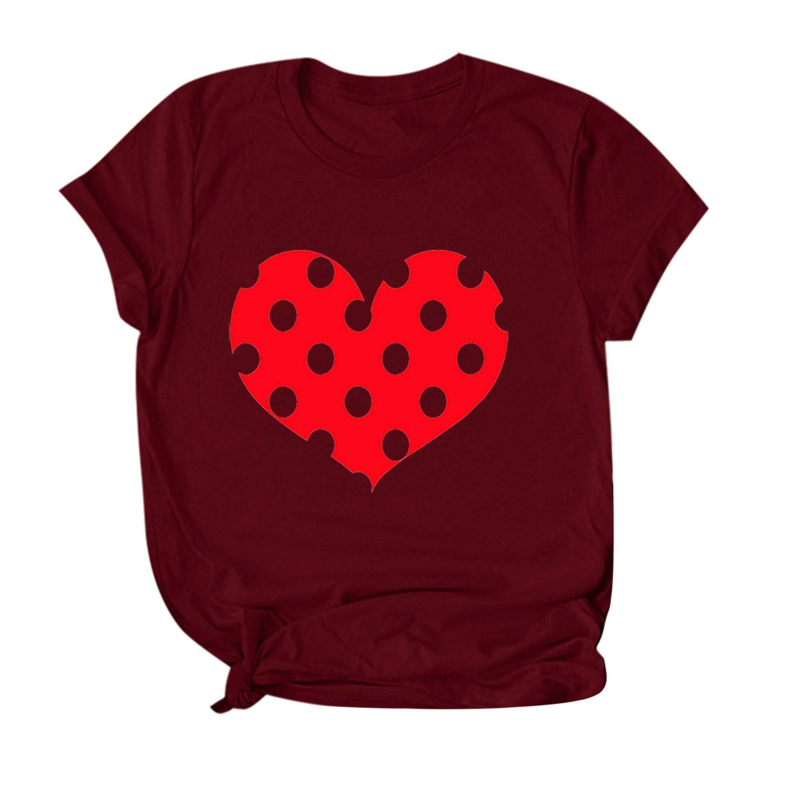 Valentine's Day Women's Short Sleeve T-Shirt - Cute Love Letter Print Couple Tops for Women | Perfect Gift for Girlfriend, Date Night & Romantic Occasions