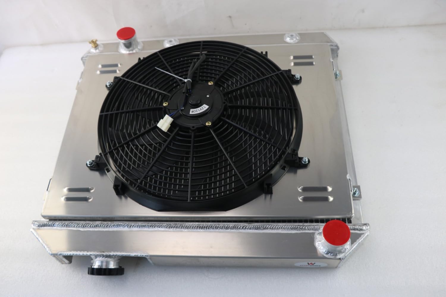 High-Performance 3-Row Full Aluminum Radiator with Fan Shroud & Relay Kit - Compatible with Cutlass F85 64-66, Chevy Truck C/K Series 10/20/30 63-66, GMC 1000/1500/2500 Series 65-66 - Perfect for Engine Cooling & Restoration Projects