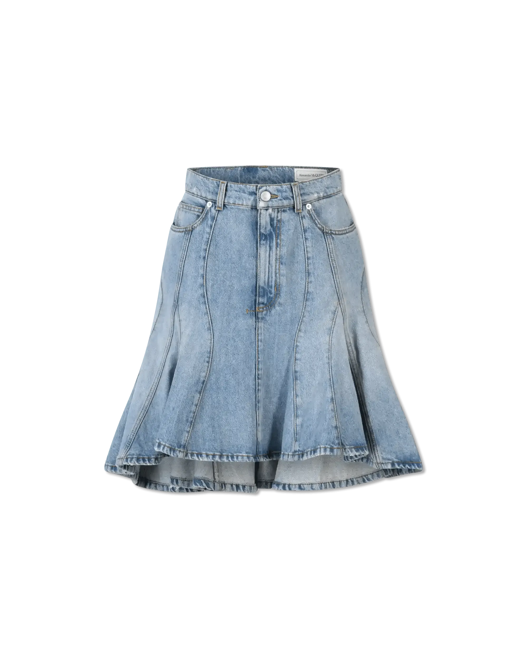High Low Organic Denim Skirt for Women - Trendy Asymmetrical Hem Casual Skirt | Perfect for Summer Outfits, Beach Wear & Boho Fashion