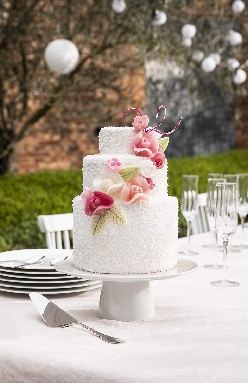 Luxury French Large Cake Stand Gift Box - Elegant White Modulo Collection for Weddings, Parties & Dessert Displays