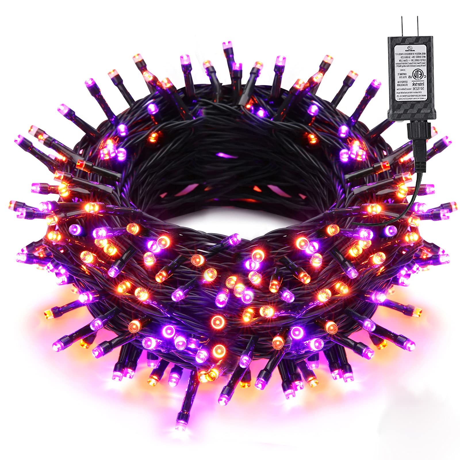 Brizled Purple & Orange Halloween String Lights - 95.14ft 240 LED Connectable Outdoor Lights with Timer & 8 Modes, Waterproof Plug-in Mini Lights for Spooky Halloween Decorations - Perfect for Porch, Yard, Party, and Haunted House Decor