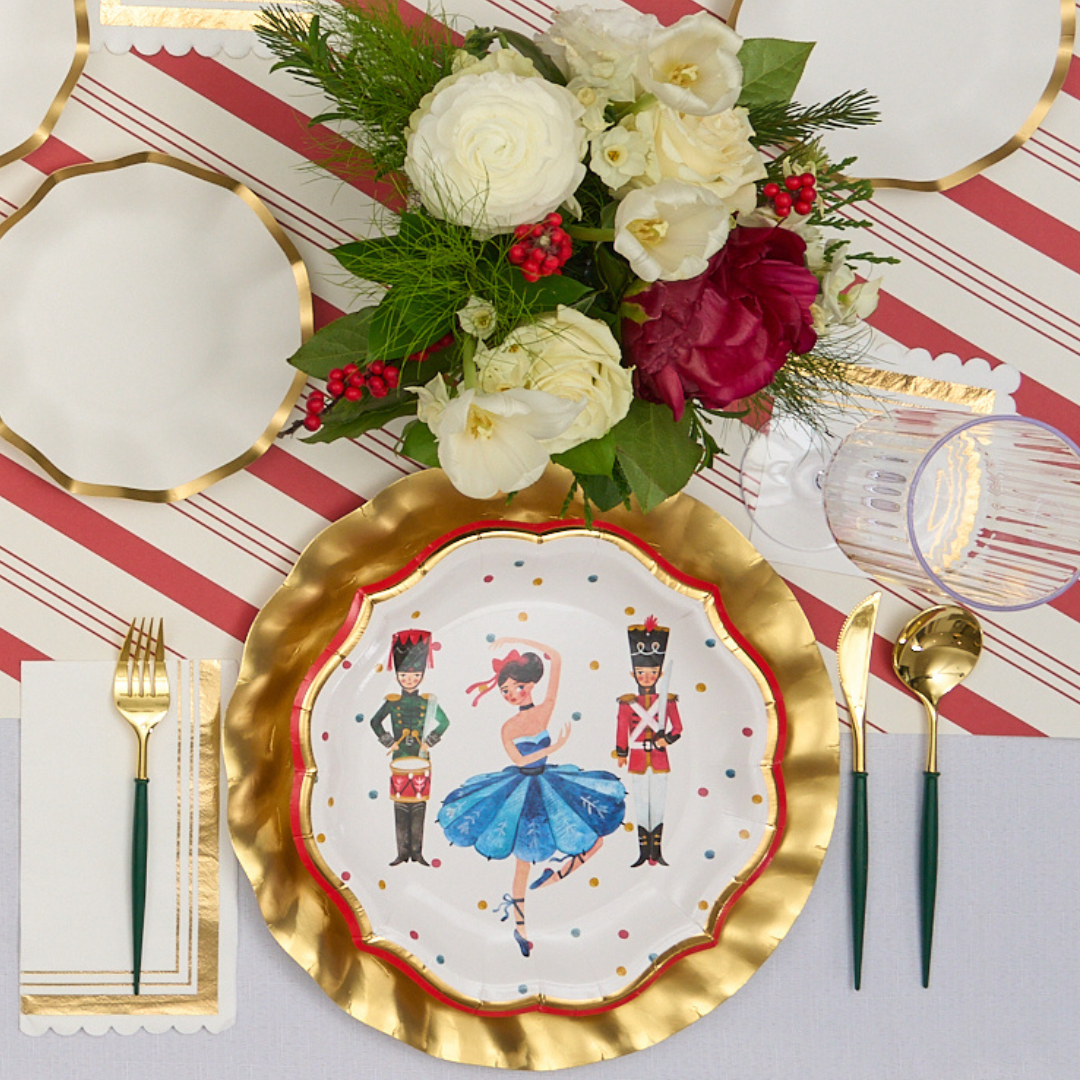Whimsical Nutcracker Table Setting - Festive Holiday Dinnerware Set for Christmas & Winter Celebrations - Perfect for Holiday Parties, Family Gatherings & Seasonal Decor
