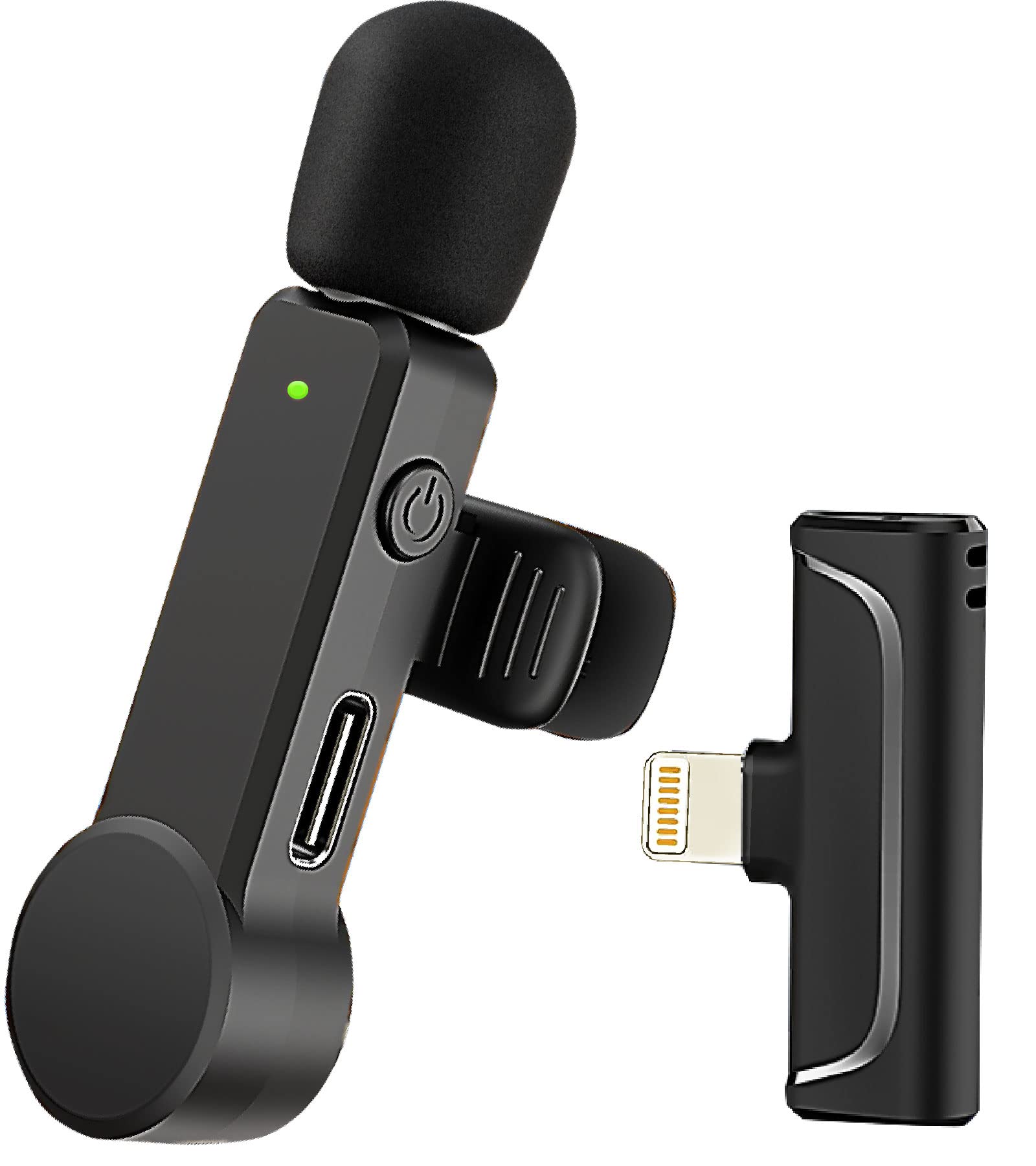 Wireless Lavalier Microphone for iPhone iPad - 10H Battery Life, Noise Canceling Lapel Mic for Video Recording, Live Streaming & Interviews | Perfect for Vloggers, YouTubers & Podcasters