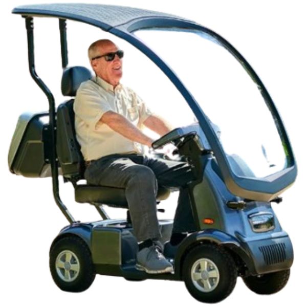 AFIKIM Afiscooter C4 Mobility Scooter with Hard Top Canopy - Weather Protection for Outdoor Use in Parks, Shopping & Neighborhoods