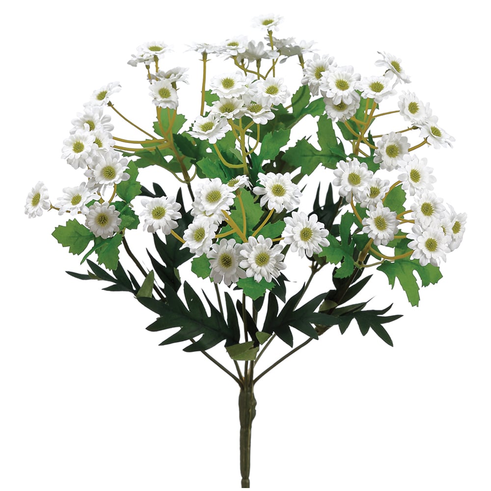 13 Mini Artificial Daisy Flower Bush White (Pack of 12) - Fake Flowers for Home Decor, Wedding Centerpieces, DIY Crafts, and Party Arrangements