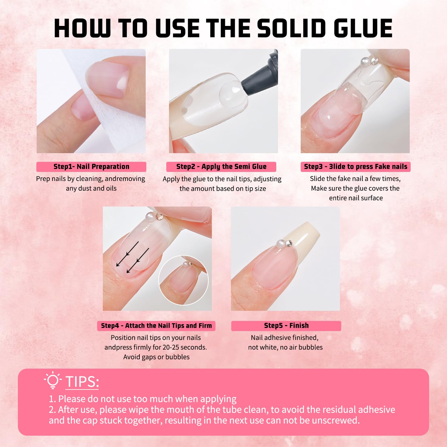 15g Semi-Solid Nail Glue Gel with 5ml Remover Pen - No UV Light Needed, Long-Lasting Press On Nails Super Glue - Easy Click Removal 3-in-1 Nail Glue Remover Kit for Home & Salon Manicures