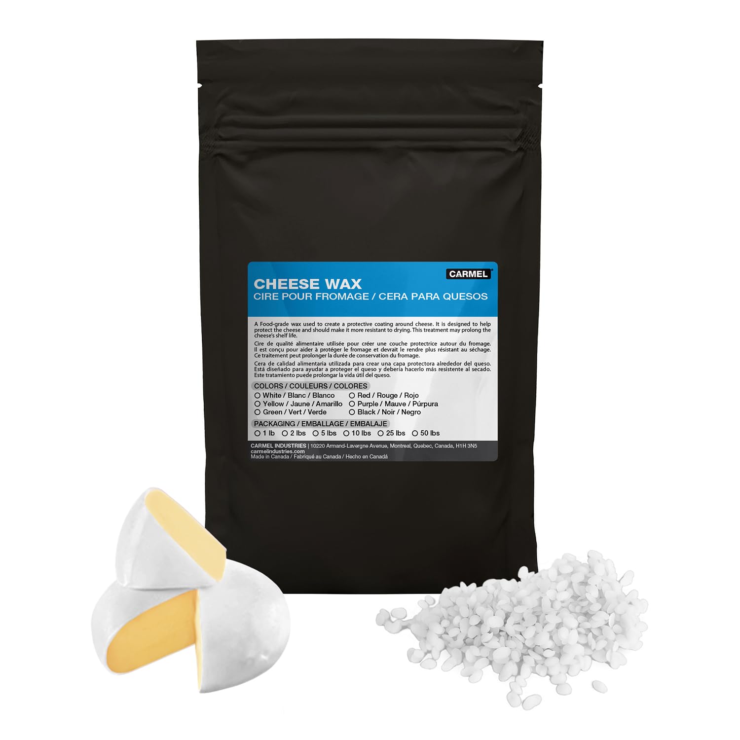 Premium Food-Grade White Cheese Wax Beads (1 lb) - Carmel Cheese Coating for Aging & Protection - Perfect for Home Cheesemaking, Artisan Cheese Preservation & DIY Cheese Waxing Projects
