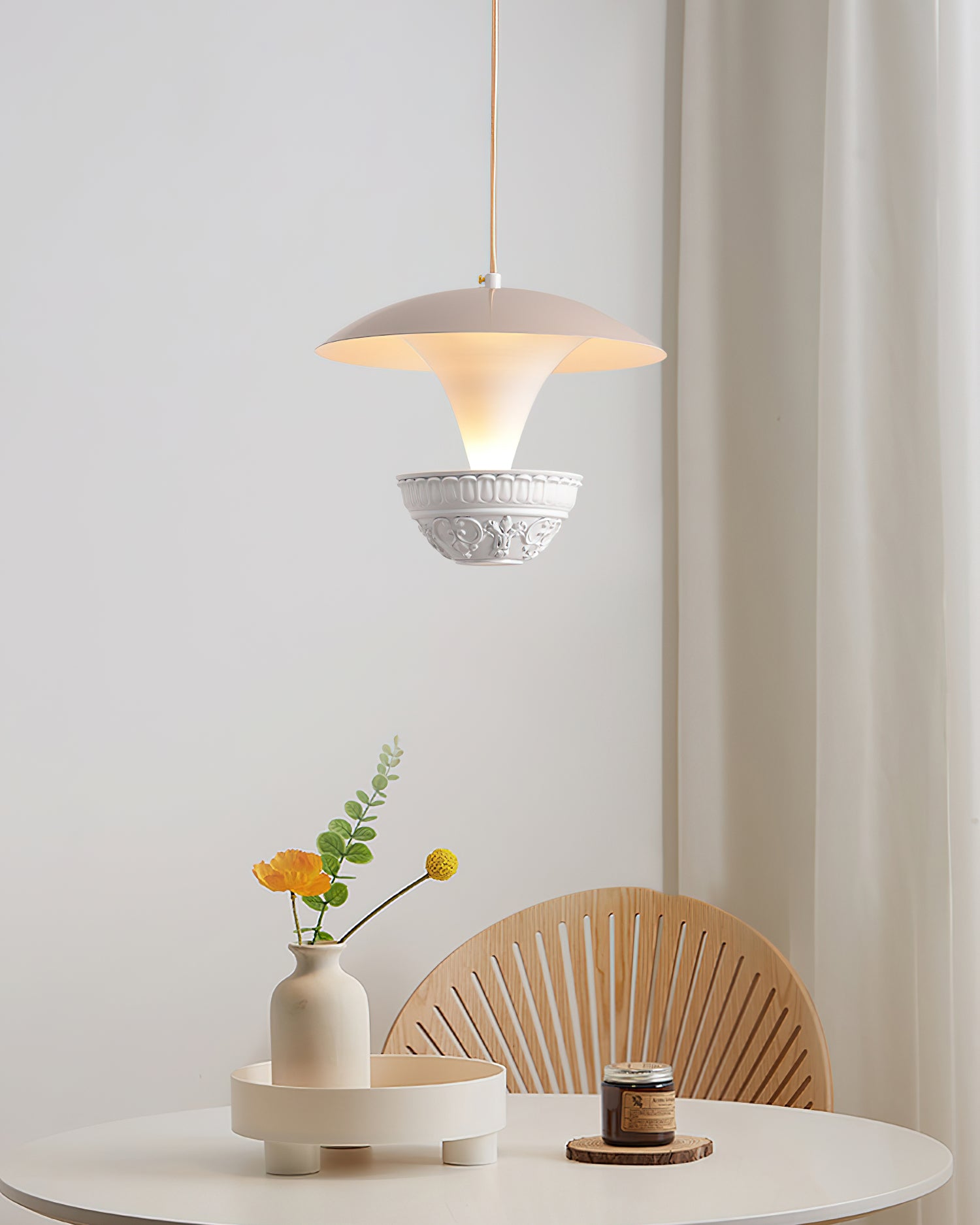 Modern Parachute Pendant Light - Adjustable Hanging Chandelier for Dining Room, Kitchen Island, Bedroom & Living Room Decor