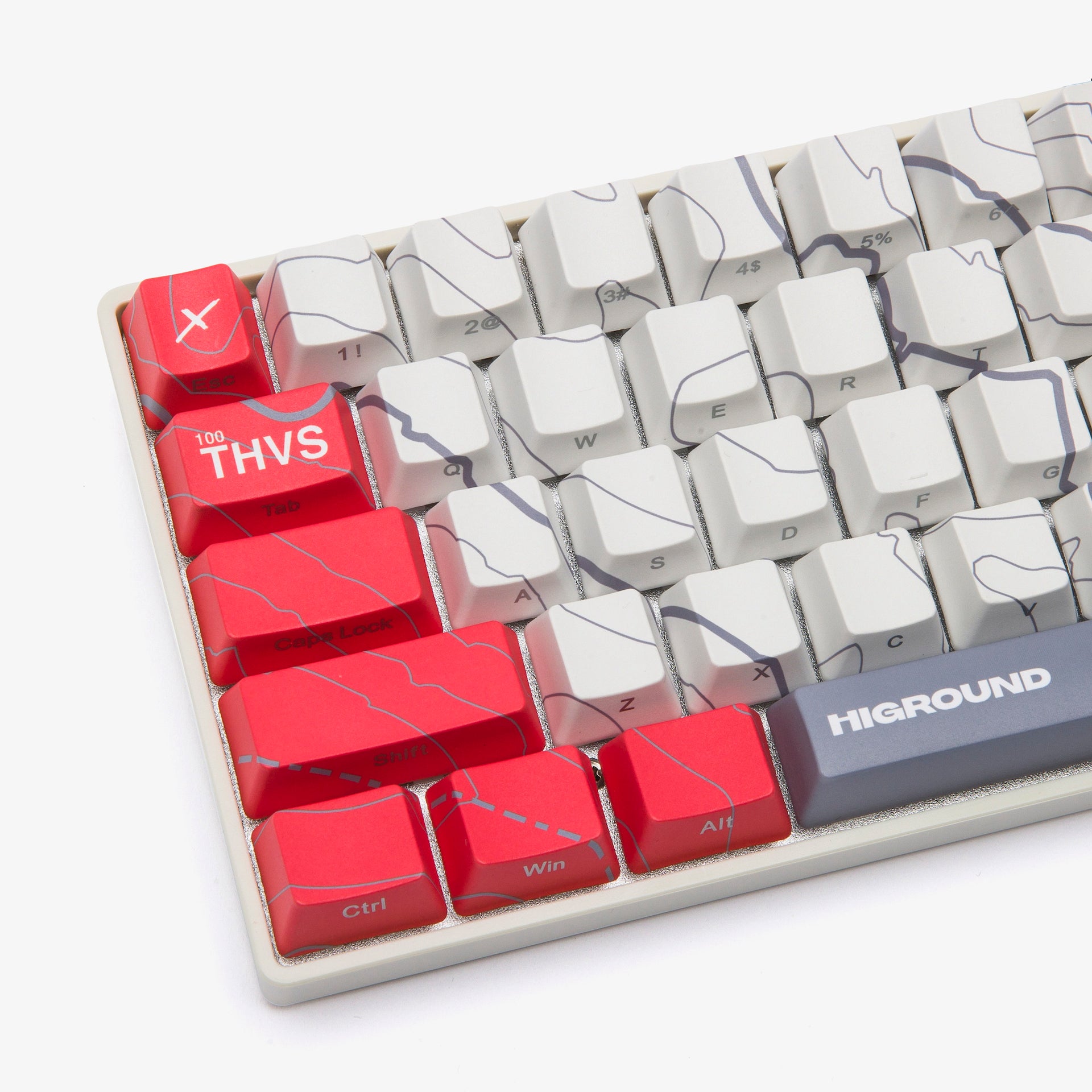 100T x HG 68 Keycaps Set - PBT Dye-Sub Keycaps for Mechanical Keyboards (68 Keys) - Perfect for Gaming, Typing & Office Work