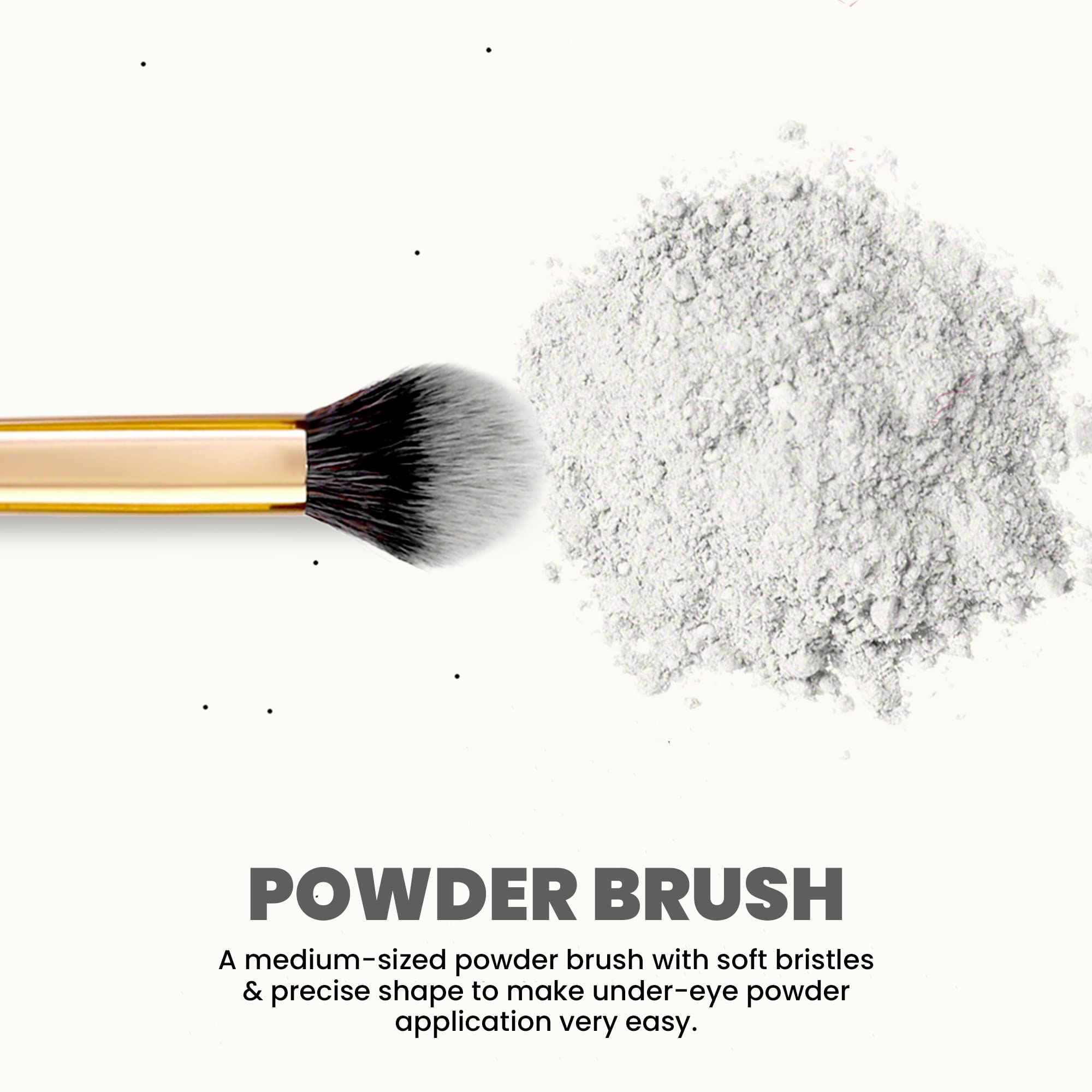 Professional Powder Makeup Brush for Face - Feather Soft Synthetic Bristles, Precise Application, Luxe Golden Packaging | Ideal for Foundation, Contouring & Blending | MARS Artist's Arsenal Makeup Brush