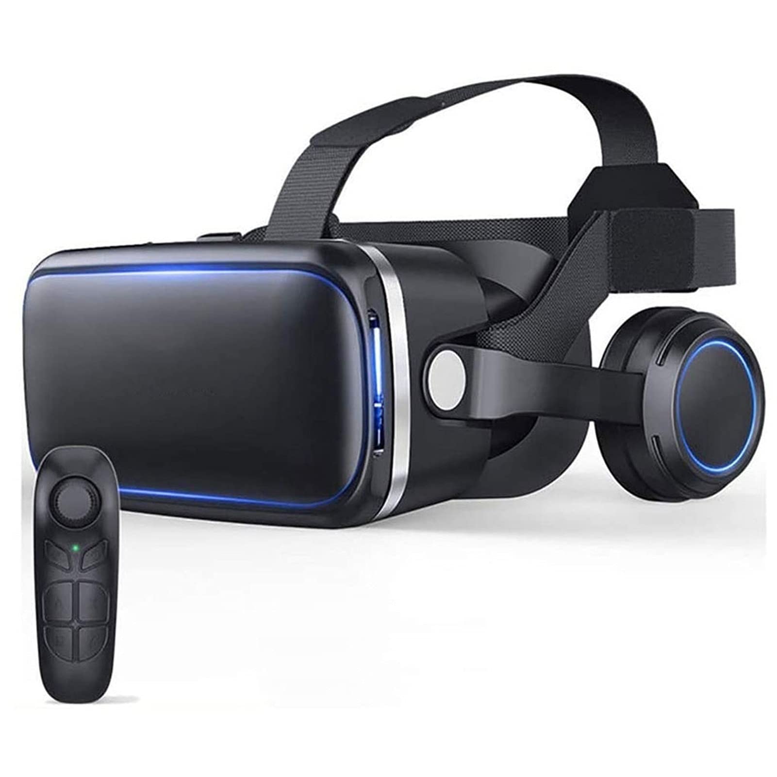 Universal VR Headset for iOS & Android Phones - 3D Virtual Reality Goggles with Soft Comfortable Design - Play 360° Videos & Mobile Games - Perfect for Gaming, Movies & Virtual Travel (Color: Black)