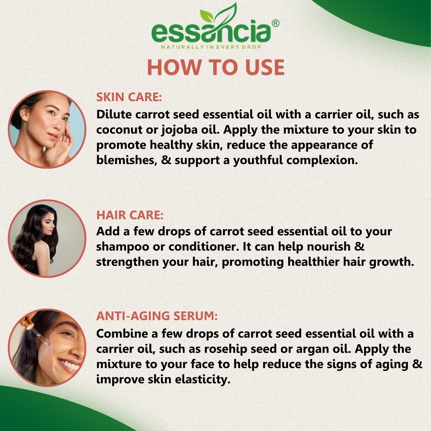 **Essencia 100% Pure Carrot Seed Essential Oil - 30ml, Undiluted & Natural for Skin Nourishment & Hair Care | Therapeutic Grade for Aromatherapy, Massage & DIY Beauty**