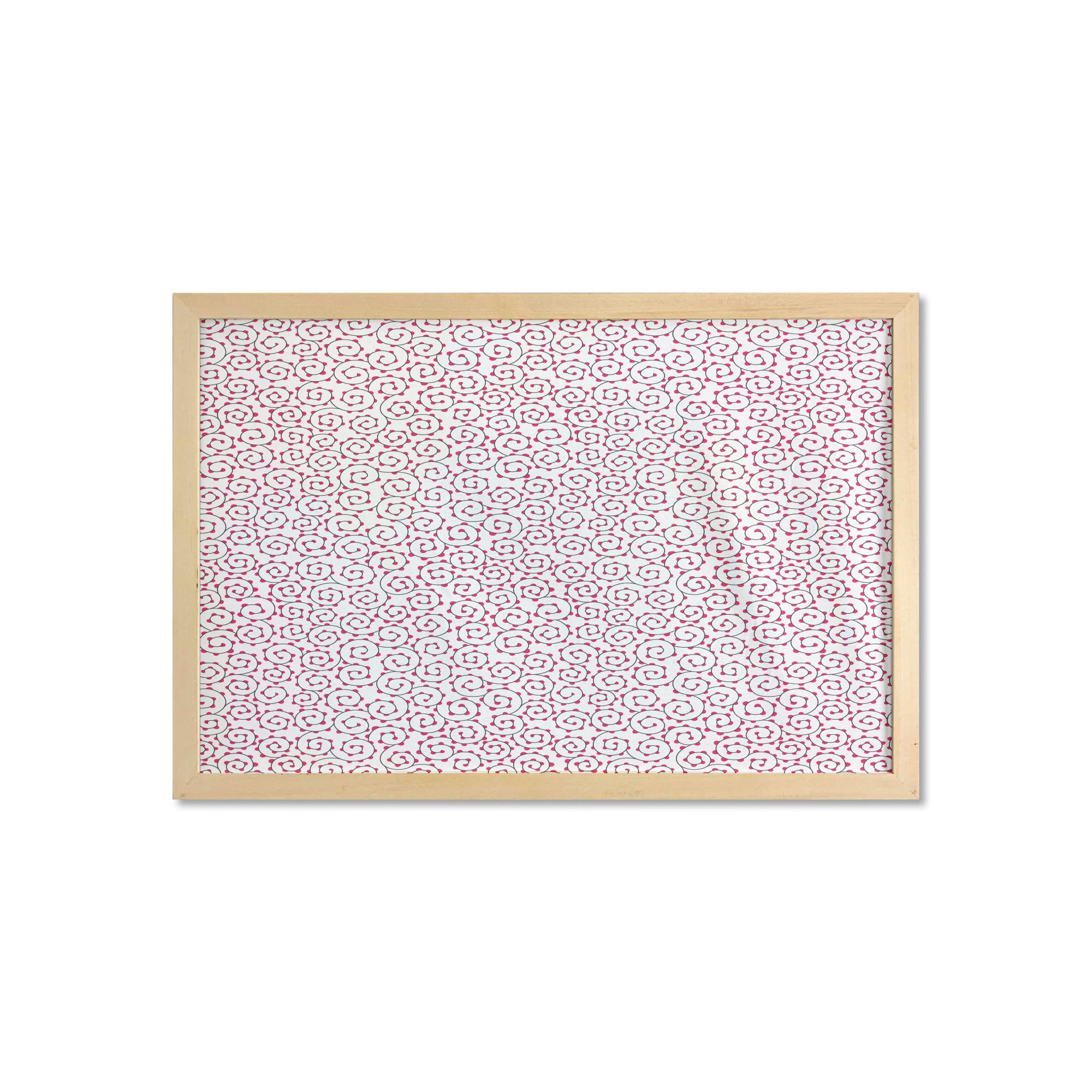 Ambesonne Abstract Wall Art with Frame - Curling Tree Branches & Berries Print on Plain Backdrop, 35