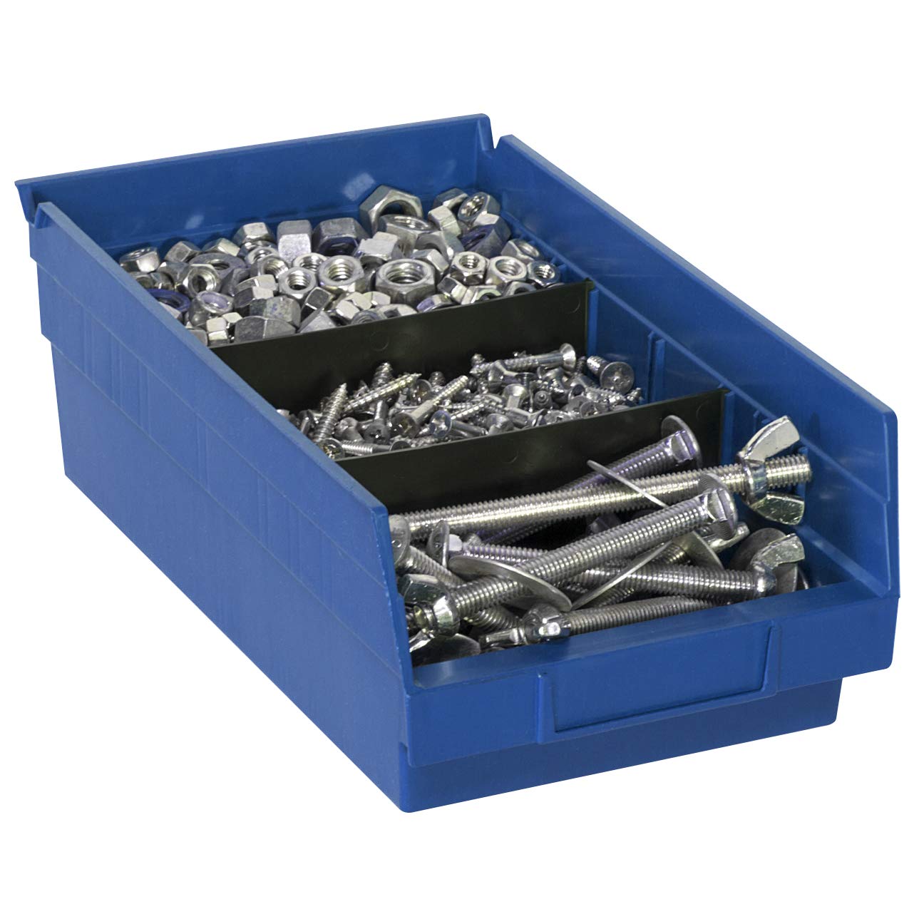 Akro-Mils Plastic Organizer and Storage Bins Bundle (30130 + 30120) - Durable Stackable Storage Containers for Home, Office & Garage Organization - Blue