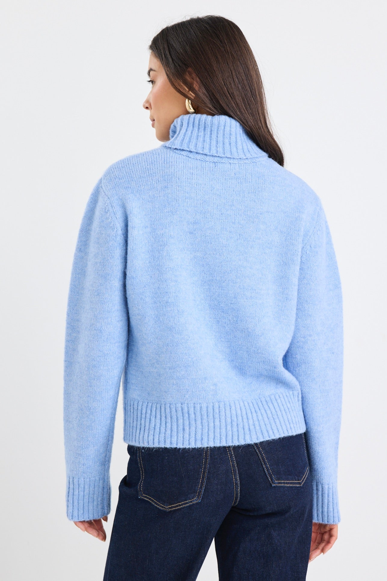 Alliance Ice Blue Soft Knit Roll Neck Jumper - Cozy Winter Sweater for Women | Perfect for Casual Wear, Office Outfits & Holiday Gatherings