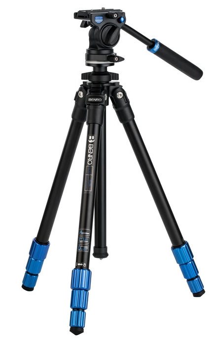 Benro TSL08AS2CSH Lightweight Aluminum Tripod Kit - Compact & Portable for Travel, Vlogging & Photography | Perfect for YouTube, DSLR & Mirrorless Cameras